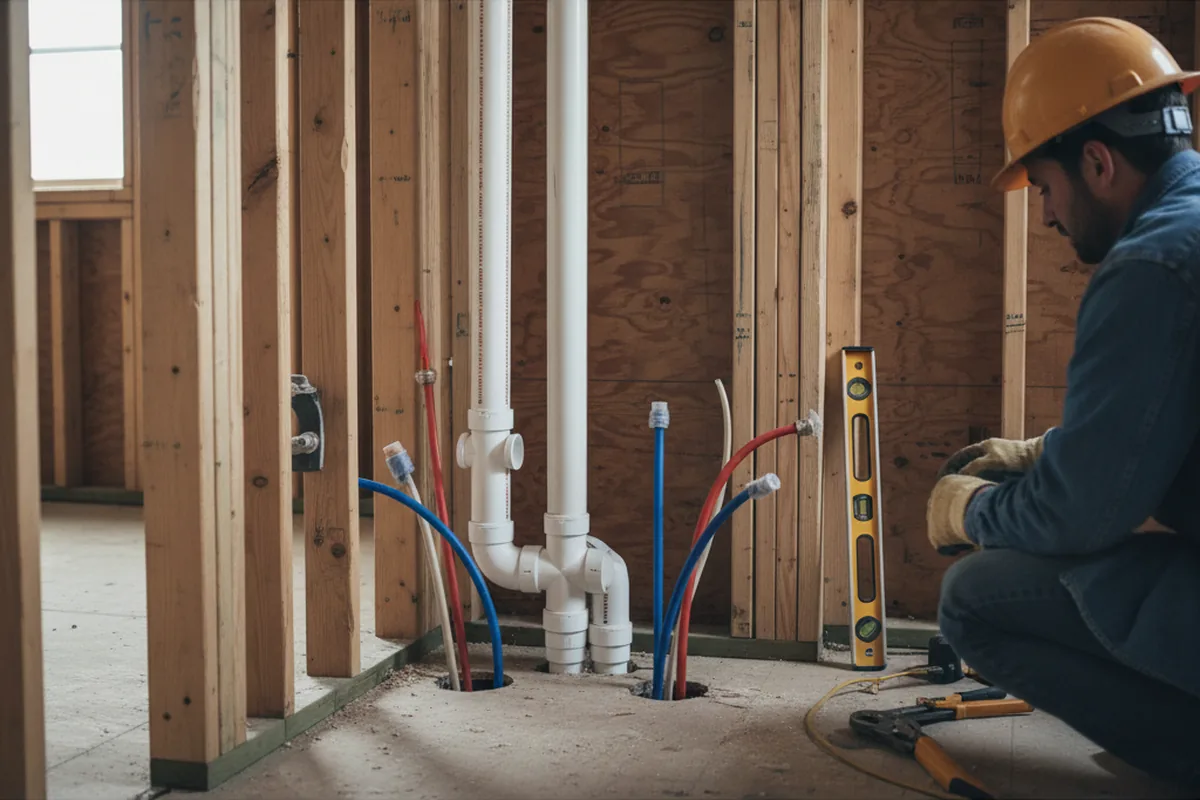 Drain and supply rough-in during Garbage Disposal Repair in Crockett